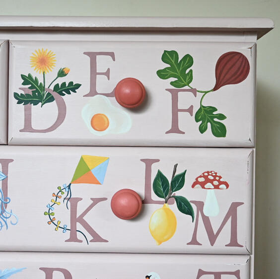 Painted alphabet drawers Painted alphabet drawers
