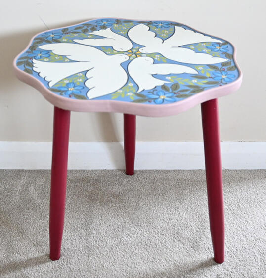 Small folk art side table Small folk art side table