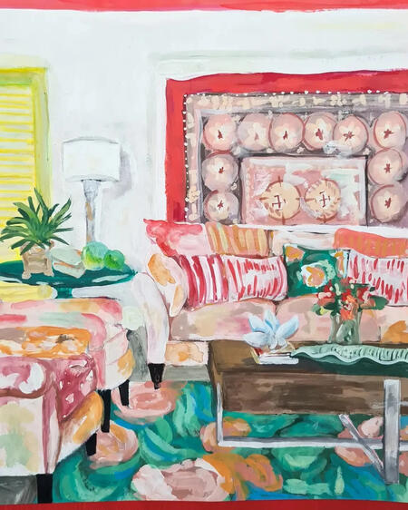 Painting of living room Painting of living room