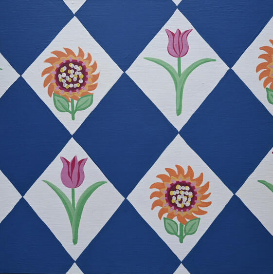 Hand painted floral pattern