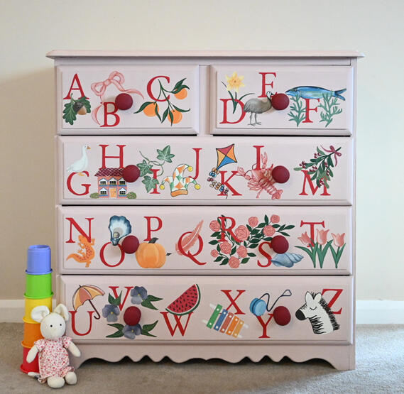 Illustrated alphabet chest of draws Illustrated alphabet chest of draws