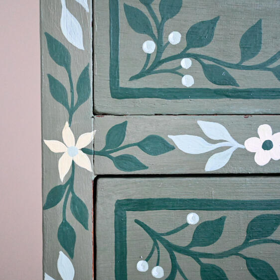 Vintage hand painted sideboard Vintage hand painted sideboard