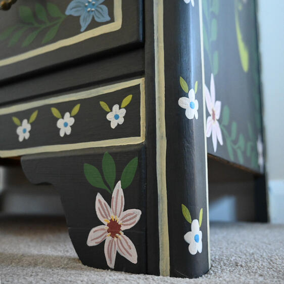 Annie sloan chalk paint floral cabinet in graphite
