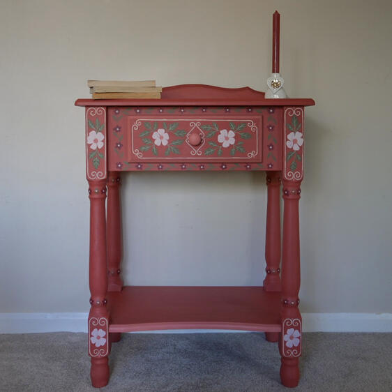 Painted side table with draw