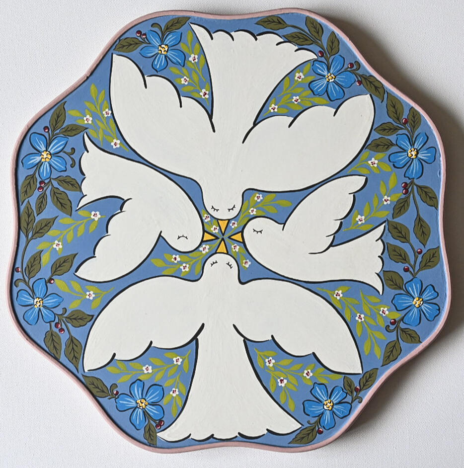 Dove folk art panel